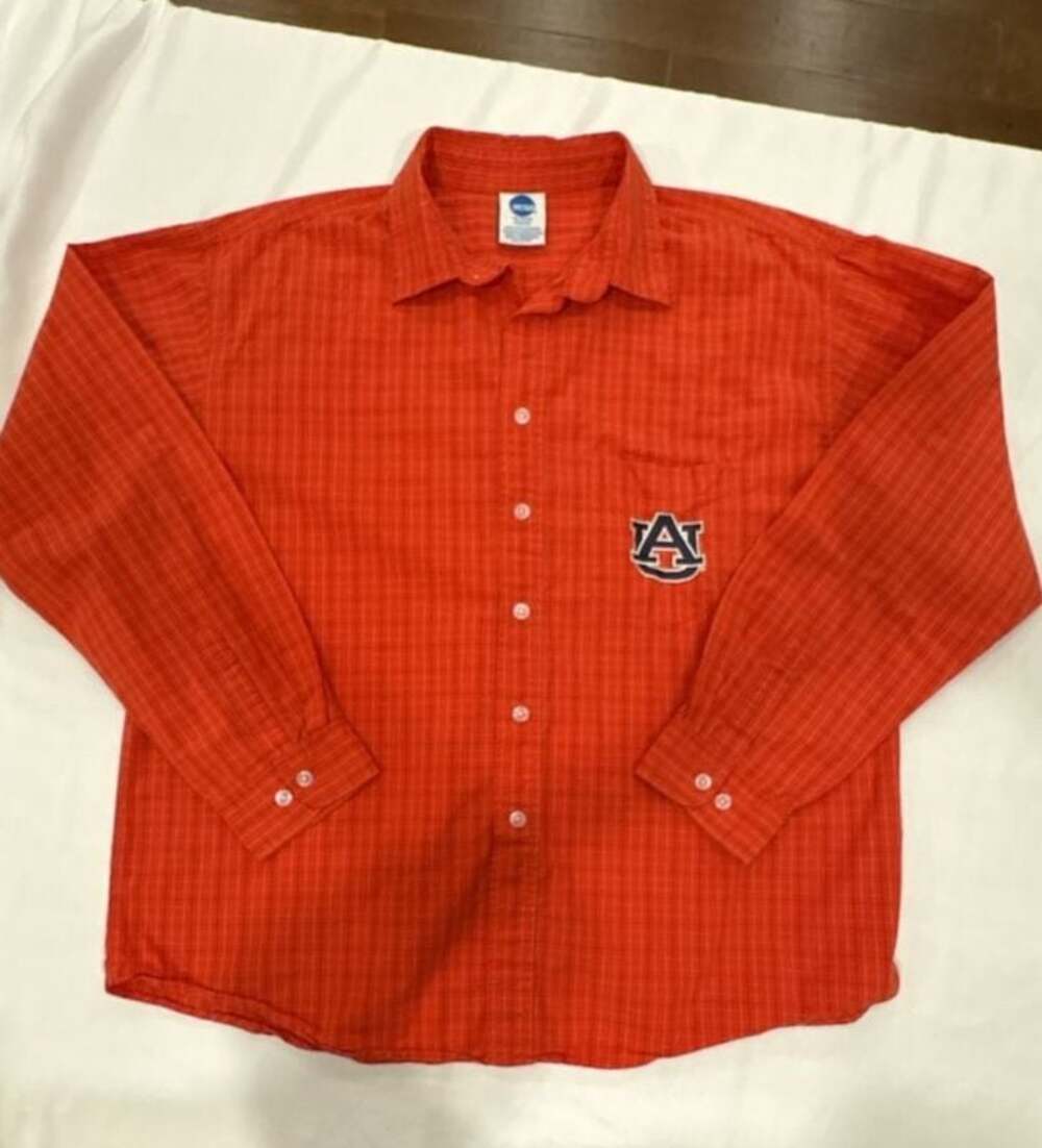 NCAA Auburn Tigers Long Sleeve Plaid Button Down Shirt